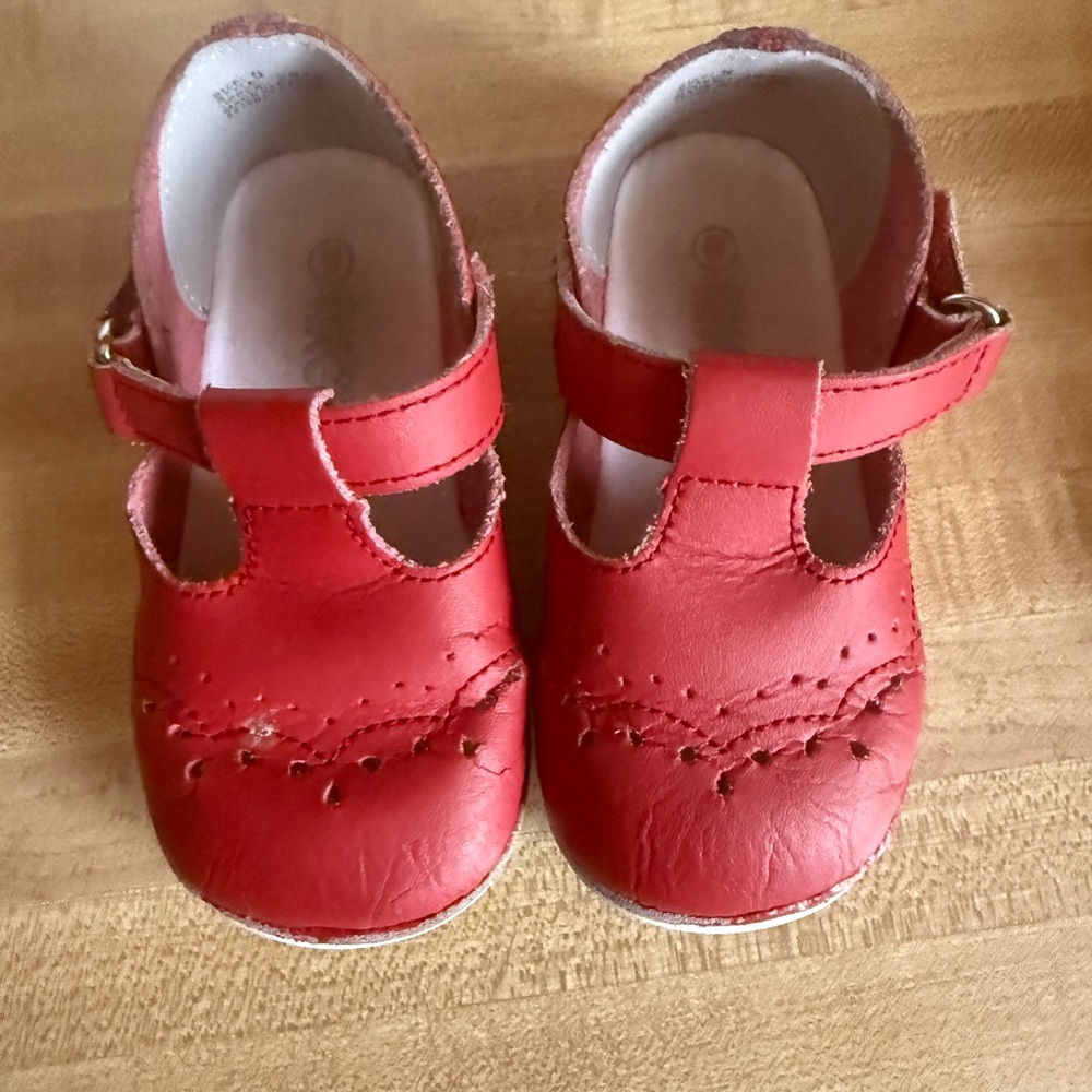 Red Leather Kids Shoes